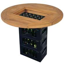vidaXL Table Top For Beer Crate 70 Cm Teak Wood