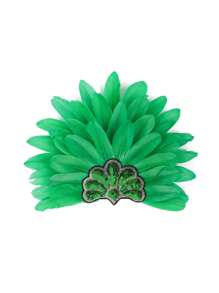 1pc Women's Carnival Feather Headpieces Sequin Headdress For Wedding Masquerade Party Cosplay Feather Headbands Halloween - A - View 16