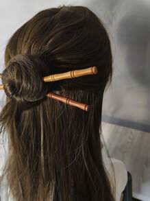 2 piezas Clips para el cabello de madera de bambú estilo retro para mujer, pasador de cabello estilo chino para qipao, hanfu, recogido, elegante y de alta gama, apto para uso diario