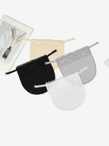 4pcs Detachable Lace Breast Cover For Women - Comfortable And Stylish Chest Cover For Clothing Accessories For Dress For Christmas Decor - Multicolor - View 4