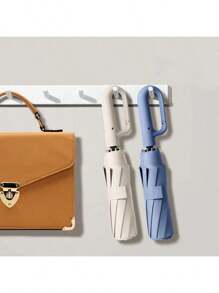 1 pezzo Ombrello automatico pieghevole con manico a gancio, ombrello da viaggio portatile, impermeabile e con protezione UV, adatto per giornate soleggiate e piovose, rinfrescante per l'estate, spiaggia, viaggi