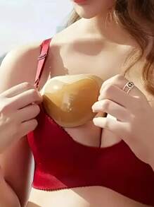 1 对性感聚拢硅胶胸罩垫 - 隐形乳头垫、可重复使用的泳装和比基尼提升贴、丰胸垫、泳衣硅胶胸罩垫、乳头盖贴纸贴片