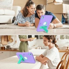 Heavy Duty Protection Case With Adjustable KIckstand And Anti-Slip Design Compatible With Ipad 56789 10th And Air 2 Pro Air 456th M2 9.7inch 10.2 Inch 10.9inch And Samsung A9 Plus 11 Inch, Purple And Teal
