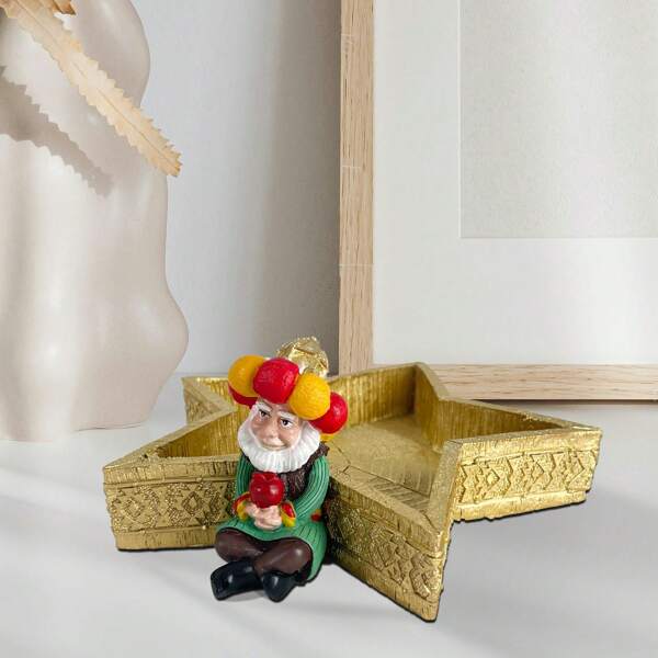 Ornamento decorativo de mesa e armazenamento esculpido em formato de lua
