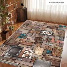 1pc Crystal Velvet Embossed Plaid Area Rug/Doormat - 5mm Thick, Waterproof, Non-Slip, Easy Clean, Machine Washable, Soft & Comfortable, Suitable For Entryway, Kitchen, Living Room, Bedroom, Hallway, Bathroom, Laundry Room - Carpet Decor