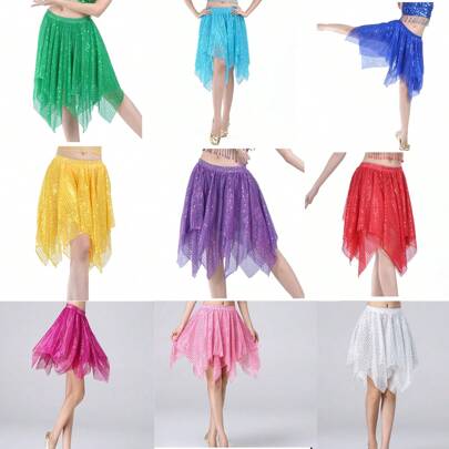 Shimmering Dance Skirt Set - Ideal For Belly Dance & Latin Practice/Performance Attire Fall Clothes For Women