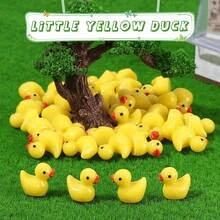 10/50/100 Pcs Mini Resin Ducks Bulk Tiny Ducks Set For Potted Miniature Decoration Garden Dollhouse Cake Decoration DIY Slime Kit Craft Charms Party Toys