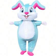 Aufblasbares Osterhasen-Kostüm, aufblasbares Hasen-Kostüm, Hasen-Maskottchen-Kostüm, unisex Ganzkörper-Hasen-Kostüm für Halloween