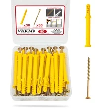 60/100Pcs Self-Tapping Screws Kit Stainless Steel Expansion Screws Cross Tips Wall Anchors And Screws For Drywall - Yellow - View 14