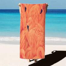 1 Pc Extra Large Flamingo Print Ultra-Soft Microfiber Beach Towel - Quick Dry, Non-Stick And Extra Plush, Skin-Friendly And Portable, Suitable For Fun Travel, Yoga, Picnic And Pool Party Summer,Holiday - Multicolor - View 34