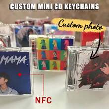 NFC Mini CD Label, Custom Made For DIY Highly Attractive CD Cover, Musician Album, Key Chain Pendant As A Gift, Colorful, Vintage, Cute, Adorable, Contracted, Funny, Y2K, Kawaii, Stylish, Casual For Weddings, For Graduation, For Housewarming, School Supplies, For Teenagers, Junior High School Students, Middle School Students, High School Senior High School Students, College Students, University Students, Freshman, Sophomore, Underclassmen,Delicate Romance, Utilitarian Chic - Multicolor - View 2