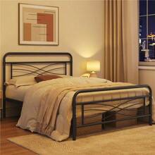 Twin/Full/Queen Size Bed Frame Metal Platform Bed With Headboard & Footboard