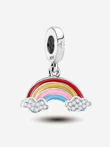 1 件时尚彩虹云向日葵双环串珠吊坠适合女士手链手镯 DIY 珠宝制作和日常服装搭配珠宝