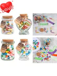 40-100pcs Of Love Letters In Each Glass Bottle. Valens Dav Ove Capsyle Leters Romantic Paper Love Messae Cute Things Gift DlY For Wife Husband Bovfiend Ginfiend Anniversary Birthday Mother's Day Thanksgiving Bay Gift