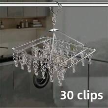 1pc Stainless Steel Clothing Hanger Clips, Multifunctional Anti-Wind Hooks For Skirts, Socks, Jeans, Pants, Dresses, Suitable For Home, Hotel, Dormitory, School, Clothing Store
