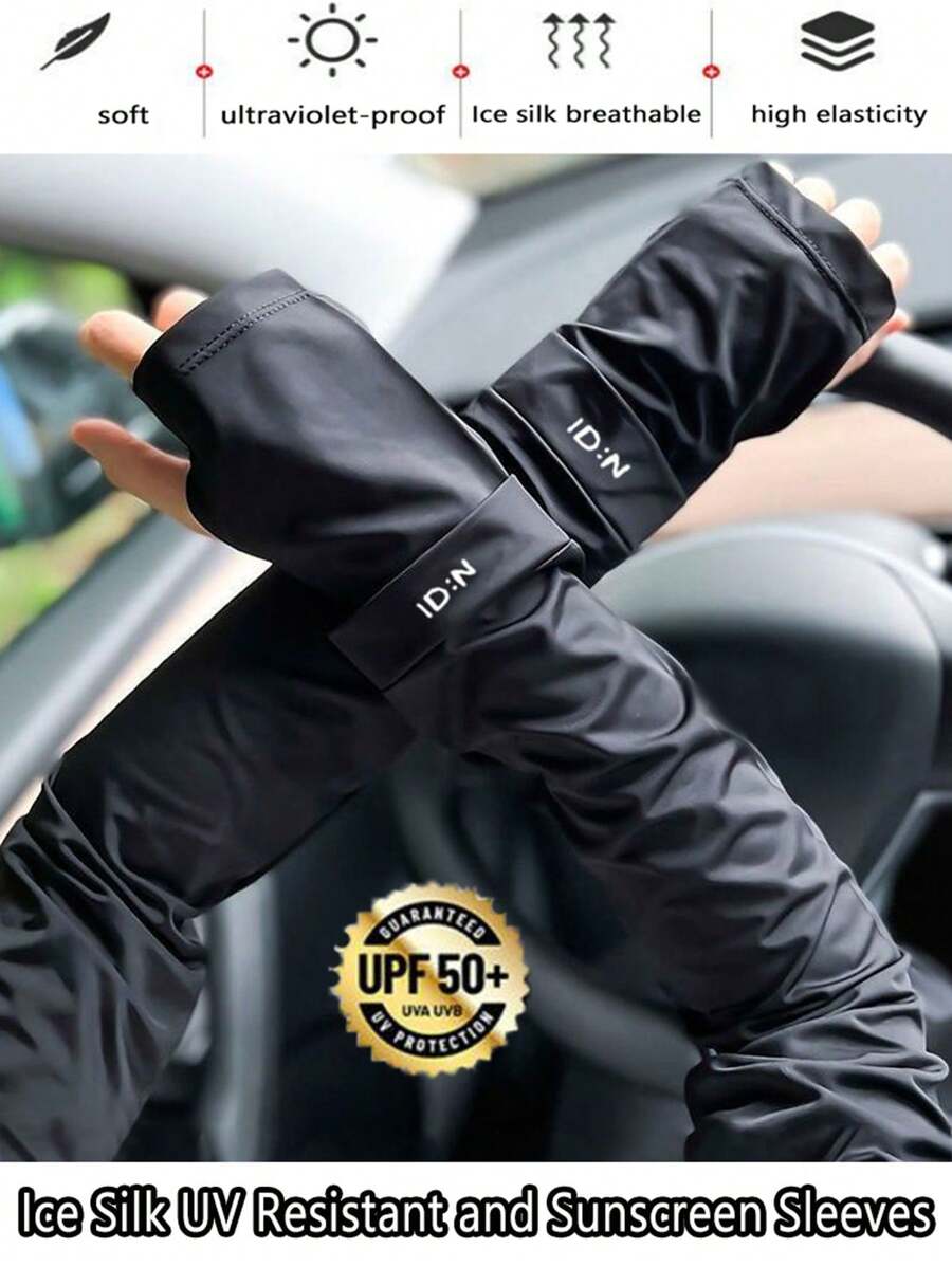 1 par de mangas de protección solar y enfriamiento para hombres - Protección UV, tela transpirable y que absorbe la humedad para el verano de los hombres, diseño ergonómico para golf, ciclismo, correr, pesca, conducir - 4 colores (negro/gris/blanco/azul marino), accesorios deportivos, equipo de sombra para actividades al aire libre, material que absorbe la humedad, tela con protección UV, regalos para hombres