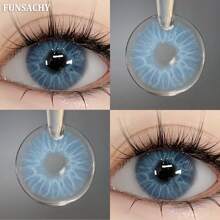 FUNSACHY 1 Pair Of Soft Gray Contact Lenses, Annual Makeup Contact Lenses, Beauty Contact Lenses, Suitable For Daily Wear And Use.