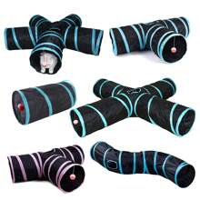 Túnel plegable para gatos, túnel para gatos de interior, túnel de juego para gatos, juguete interactivo tipo laberinto, casa de juegos para gatos, gatitos, cachorros, conejos (rosa y negro)