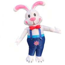 Aufblasbares Osterhasen-Kostüm, aufblasbares Hasen-Kostüm, Hasen-Maskottchen-Kostüm, unisex Ganzkörper-Hasen-Kostüm für Halloween