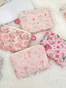 卡通绗缝钱包 小物件手拿包 收纳包 女孩化妆包 花包 钱包 零钱包 钱包 迷你钱包 零钱包 - 彩色 - 查看 1