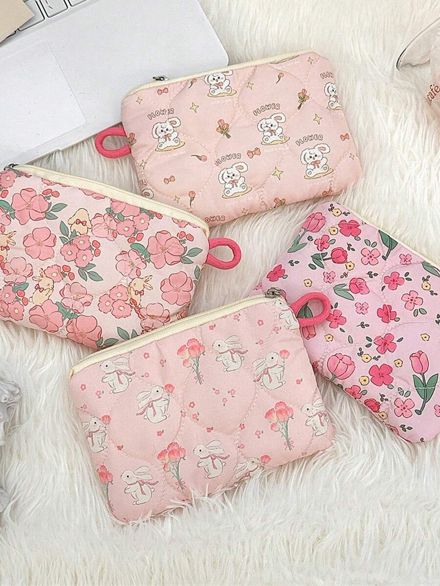 卡通绗缝钱包 小物件手拿包 收纳包 女孩化妆包 花包 钱包 零钱包 钱包 迷你钱包 零钱包 - 彩色 - 查看 1