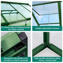 NANSTATA 6x8 FT Greenhouse For Outdoors, Polycarbonate Greenhouse With Quick Setup Structure And Roof Vent, Aluminum Greenhouses Heavy Duty, Large Walk-In Greenhouse For Winter Garden, Backyard, Patio, Lawn - 橄欖綠 - 查看 3