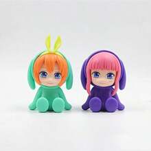 1 bức tượng nhỏ hoạt hình Quintessential Quintuplets, tư thế ngồi Phiên bản Q của bức tượng trang trí Nakano Nino, phong cách ngẫu nhiên - Nhiều màu - Xem 5
