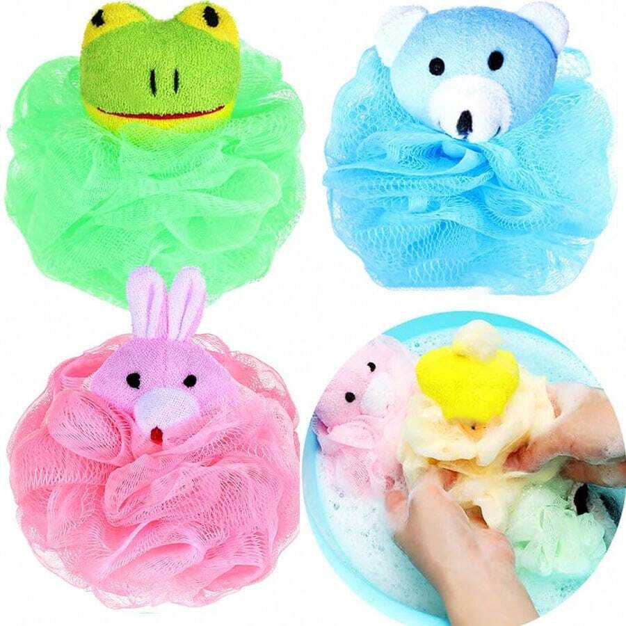 1 Piece Kids Bath Loofahs Animal Bath Sponge Cartoon Shower Loofahs ...