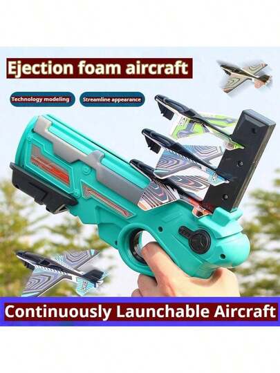 1 套发射飞机飞行玩具 - 户外飞行玩具 - 泡沫飞机玩具 - 弹射飞机 - 长飞行距离 - 随机颜色迷你飞机 - 生日礼物 - 圣诞礼物 - 完美礼物