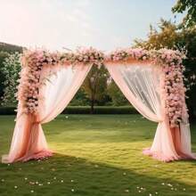 1 Peça Tule Transparente, Arco de Presente de Casamento e Noiva Romântico, Cortina, Decoração de Poliéster de Tema de Princesa Elegante, Adequada para Noivado e Chás de Bebê Adolescentes - Sem Iluminação Necessária, Decoração de Evento Romântico | Decoração de Local Elegante | Tecido de Poliéster