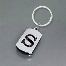 1 件镂空 26 个英文字母不锈钢钥匙扣，简约个性化钥匙扣，适用于包包、汽车装饰礼品纪念品汽车配件包魅力学院风可爱哥特 Y2k