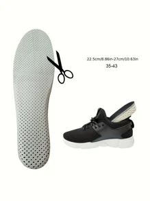 1 Cặp đế lót giày thoáng khí vô hình Unisex có đệm EVA toàn bộ chiều dài và miếng chèn đàn hồi, Phụ kiện cho giày nữ, giày nam - Đen và trắng - Xem 7