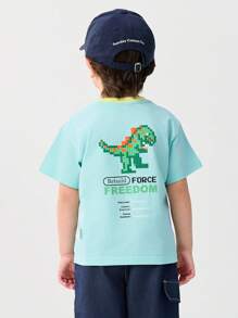 Balabala Young Boys Quick-Dry Dinosaur T-Shirt, 2025 Summer Top