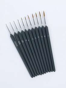 11 pièces Mini ensemble de pinceaux de peinture détaillée pour le dessin, la peinture à l'huile, l'aquarelle, la peinture de visage