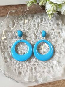 1 par de pendientes multicolor y pendientes versátiles de estilo retro europeo para fiestas de vacaciones