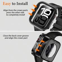 Apple Watch Case Cover, Apple Watch Screen Protector, 2 In 1 Apple Watch Case, 1pc 2 In 1 Case Compatible With Apple Watch Series 4 5 6 7 8 9 10 SE SE2 Ultra With Built-In Screen Protector, Straight Edge Hard PC Full Body Protective Cover For Apple Watch 40/41/42/44/45/46mm