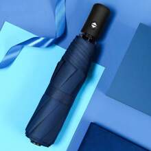 1 pezzo Ombrello automatico pieghevole con manico a gancio, ombrello da viaggio portatile, impermeabile e con protezione UV, adatto per giornate soleggiate e piovose, rinfrescante per l'estate, spiaggia, viaggi