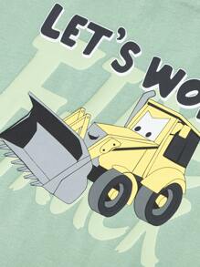 Balabala 年轻男孩速干卡通T恤，2025年夏季上衣 - 豆沙綠 - 查看 8