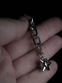 1 par de pendientes con caída de bolas de cadena de acero inoxidable, joyería unisex de estilo punk gótico