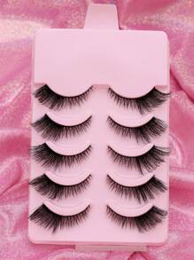 AYRMILLA Lashes 5 paar wimpersets Wimperborstel Natuurlijke valse wimpers Fluffy Soft Dramatische 3D nertsenwimpers Lange, luchtige wimpers Meerlaags Kort Dik Nepwimpers Extension Bulk Nepwimpers Make-upproducten Comfortabel om te dragen Handgemaakt Bovenste wimpers Gevleugelde uiteinden Oogverlenging Natuurlijke realistische wimpers Volle wimpers Langdurig volume Populaire make-up beautytool