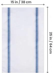 Utopia Towels Blue Dish Towels [12 Pack - 15 X 25 Inches] 100% Ring Spun Cotton Highly Absorbent & Reusable Cleaning Bar, Tea, Kitchen And Dishcloths Set - 200 GSM - Black & White - View 11