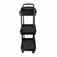 Large 4-Tier / 3-Tier Kitchen Storage Rack Trolley Cart With Wheels Bathroom Laundry Rolling Rack 99*37*26cm