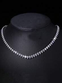 1pc Elegant Water Drop Luxury AAA+ Cubic Zirconia Wedding Party Bridal Necklace Accessories Jewelry