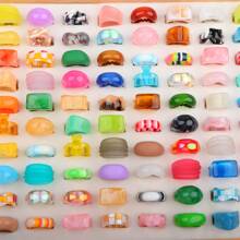 20 chiếc nhẫn nhựa trong suốt bóng nhiều màu thời trang dành cho nam nữ phong cách đơn giản trang sức cá nhân hóa quà tặng tiệc - 20 chiếc nhẫn nhựa ngẫu nhiên - Xem 2