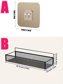 2pcs/1pc Wall Mounted Makeup Organizer, Makeup Storage Rack, Shower Caddy, Bathroom Storage Shelf, Kitchen Rack, Wall Mounted Bathroom Organizer, Iron Storage Basket, Suitable For Cosmetics And Bath Products, Shower Rack For Shampoo, Toner And Makeup, Bathroom Accessories, Dorm Supplies, RV Accessories - Multicolor - View 5