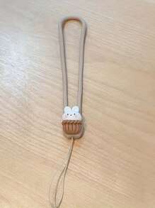 可爱篮子兔子优雅花卉硅胶手机挂绳腕带耳机套钥匙扣钥匙圈,新款女学生款,便携式防丢U盘CCD吊坠,多功能手机绳礼物,适合母亲、家人、朋友、生日、节日手机挂饰、手机链 - 彩色 - 查看 14