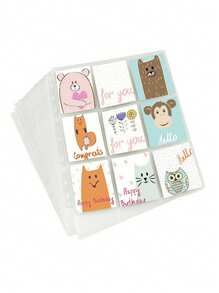 10Pcs Double Sided 180 Grid Mouth Protector Sleeves Pockets Gaming Trading Card Storage Album Pages Card Collector Coin Holders Wallets Sleeves