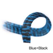 1pc Y2K Colorful Hair Extensions Leopard Print Long Straight Wig One-Piece Clip-In Synthetic Hairpieces Cosplay Hair Accessory