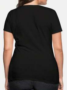 Audi A Cabriolet (8P) Silhouette Oversize Women T-Shirt For Ladies Plus Size (2008-2012) - Black - View 3