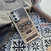 1pc Vintage Cassette Player Retro Radio Design Phone Case, Industrial Gray Leather Texture, Simple, Fits A02S, A03S, A05, A06, A13, A15, A04S, A16, A24, A25, A20, A30, A33A34, A35, A14, A54, A52, A53, A55, S20FE, S21FE, S22, S23, S24, PRO, PLUS, ULTRA, Compatible With IPhone 11, 12, 13, 14, 15, 16, PRO, MAX, PLUS - Multicolor - View 3